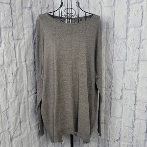 CAbi  Heather Gray Oversized Pullover Knit Sweater Medium